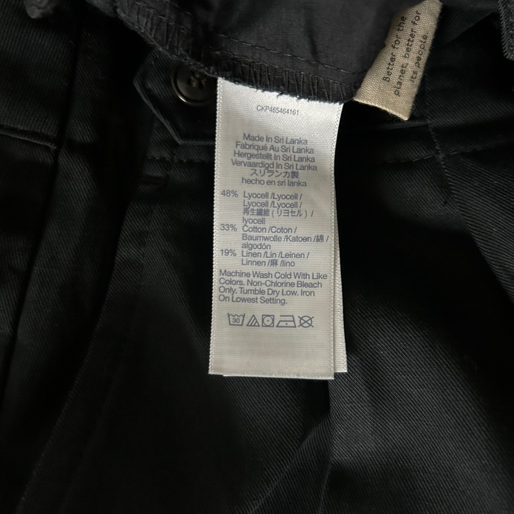 NEW Madewell Harlow Pleated Wide Leg Pant Trousers Black Lyocell Linen Blend 2P - Picture 8 of 9